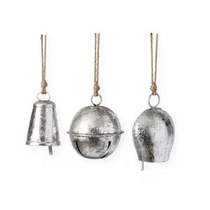 Campana de Navidad con acabado de oro antiguo, accesorios festivos para decoración del hogar, campanas colgantes de Metal, decoración de muñeco de nieve - Product Image 6