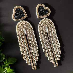 ชุดตุ้มหูโบฮีเมียนชุบทองสไตล์ยุโรปและอเมริกันชุดลูกปัดทองสีดำสำหรับงานแต่งงานขายส่งลูกปัดตะวันตก - Product Image 4