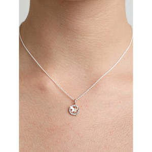 NOVAMART Fine 925 Sterling Silver Butterfly Pendant <b>Necklace</b> 18" Rhodium Chain Classic Gold Women's Everyday Wear for Zirconia W - Product Image 6