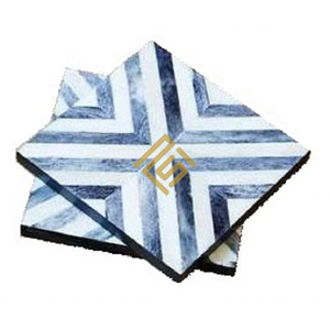 Posavasos de cerámica de alta calidad para bebidas, diseño de alfombrilla de resina de madera cuadrada de hueso de cuerno único, decoración del hogar más vendida para cenar al por mayor - Product Image 4