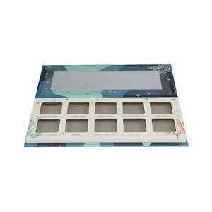 Wholesale Matte Magnetic Cosmetic Empty <strong>Eyeshadow</strong> <strong>Palette</strong> with Mirror 10-Pan Rigid Paper Packaging <strong>Gold</strong> Foil EVA Foam Insert - Product Image 3