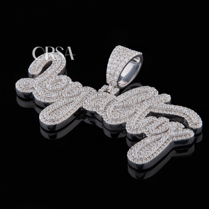 Pendentif personnalisé glacé VVS Moissanite diamant pendentif Hip Hop personnalisé pendentif de fidélité en argent 925 bijoux de qualité supérieure - Product Image 1