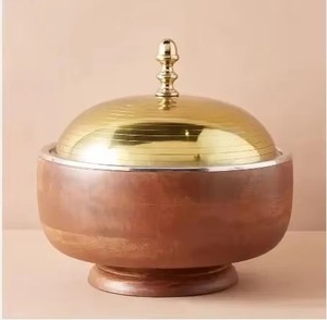 Réchauffeur de nourriture décoratif de couvercle fait main poli brillant de pot arabe de haute qualité - Product Image 4