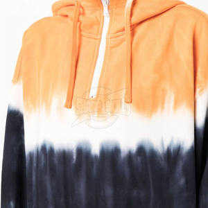 Sweat à capuche Tie Dye de couleur unie pour femme Tissu doux à séchage rapide pour l'hiver décontracté en plein air avec logo sur le devant - Product Image 5