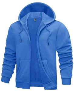 100% algodón de invierno para hombre cómodo Casual Fleece Hoodie sólido Anti-Pilling Full Zip up transpirable estampado patrón en venta - Product Image 6