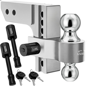 Attelage de <span class=keywords><strong>remorque</strong></span> réglable AMBITION compatible avec un récepteur de 2 pouces - Attelages de <span class=keywords><strong>remorque</strong></span> en aluminium avec descente/élévation de 6 pouces, 12500 livres avec goupilles d'attelage verrouillables - Product Image 1