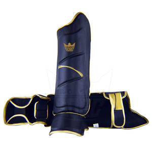 Protège-tibias de Muay Thai en cuir réglable, léger et respirant, avec protection des pieds et des genoux – Prix usine - Product Image 3