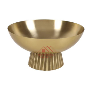 แจกันดอกไม้ทรงชามสีทองเคลือบทอง - Product Image 1