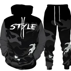 Conjunto de chándal duradero para hombre con cintura elástica, bolsillos con cremallera y tela suave para actividades diarias - Product Image 1