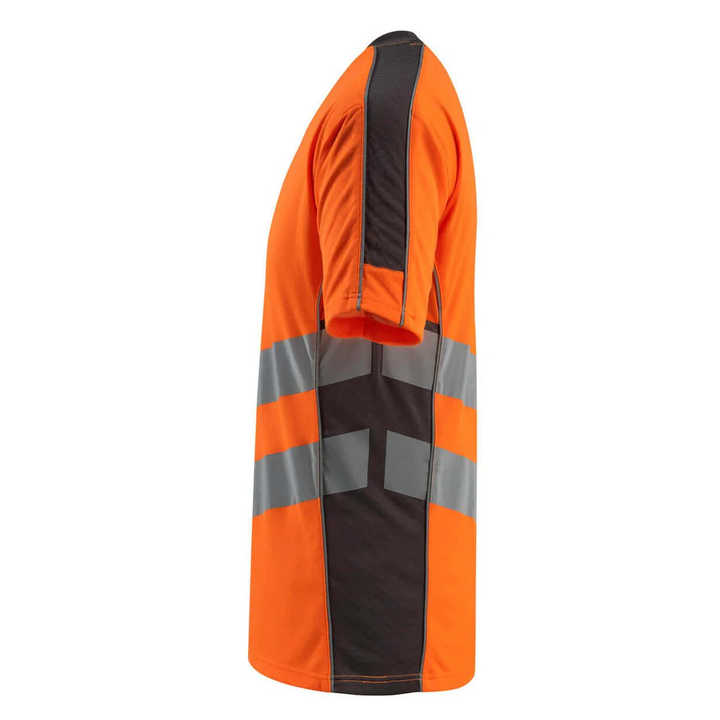 Fluorescent Orange Safety Reflective Hi Vis Working Shirts T-Shirt Men Quick Dry Reflective Polo T Shirt