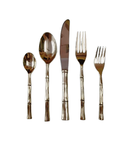 ชุดเครื่องใช้บนโต๊ะอาหารดีไซน์รูปใบไม้ชุดเครื่องใช้บนโต๊ะอาหารทองเหลืองขัดเงาดีไซน์คลาสสิกไม่เหมือนใครสำหรับโรงแรมห้องครัวงานแต่งงาน - Product Image 3