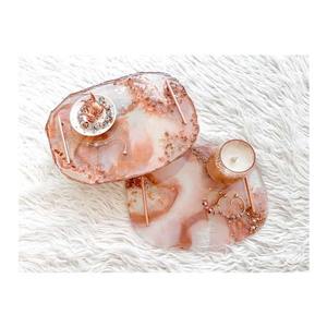 Elegant Resin Serving <b>Tray</b> with Coasters, Superior Quality Decorative <b>Tray</b> for Home, Kitchen & <b>Office</b> Use - Product Image 1