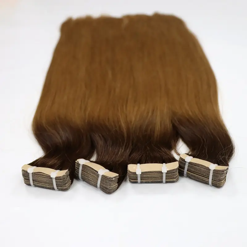 प्रसिद्ध ब्रांड में टेप बाल एक्सटेंशन वियतनाम में किए गए फैक्टरी कच्चे कुंवारी रेमी मानव बाल बहु आकार