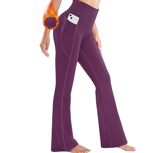 Leggings évasés personnalisés pour femmes pantalons de Yoga de levage des fesses couleur unie pantalons de Yoga de Fitness de gymnastique femmes pantalons de sport pantalons d'entraînement en plein air - Product Image 4