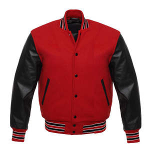 Chaquetas universitarias de lana para hombre con diseño de EE. UU., chaqueta de béisbol con cuello levantado bordado personalizado para hombre - Product Image 5