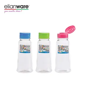 Elianware 250ml Wholesale Customized Pepper Bottle PET Plastic BPA Free Spice Jar Salt And Pepper Bottle With Flip Top