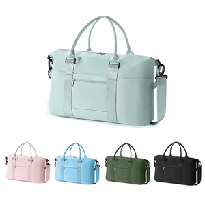 กระเป๋าเดินทางผ้าไนลอนสำหรับผู้หญิงปรับแต่งโลโก้ได้ตามต้องการกระเป๋าเดินทางผ้าใบกันน้ำฤดูร้อนผ้าซับในลวดลายเรขาคณิตทนทานสำหรับเล่นกีฬา - Product Image 1