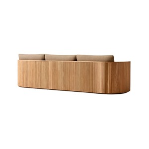 Canapé d'extérieur en teck massif résistant aux intempéries, ensemble de salon de jardin moderne et minimaliste pour projets de villas - Product Image 3