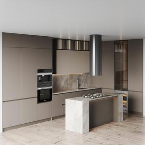 Armoires de <span class=keywords><strong>cuisine</strong></span> KEJIA de style shaker moderne et transitionnel, en bois grainé, avec îlot, pour projets d'intérieur de villas de luxe - Product Image 2