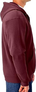 Basics coton mélangé Box Fit Heavy Weight Sweats à capuche zippés pour hommes Violet Drop Shoulder Zipper Hoodie - Product Image 5
