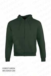 New Men's Heavyweight Zip-Up Hoodie Sweatshirt-<b>Fleece</b> <b>Jacket</b> Warm inside Brush-Jogger Top Embossed Design <b>Thick</b> Jersey Fabric - Product Image 2