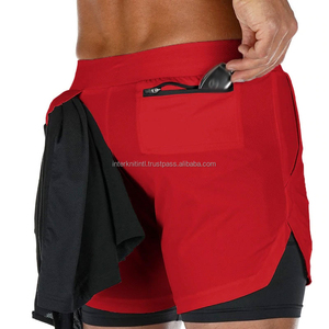 กางเกงวิ่งออกกำลังกายผู้ชาย 2 in 1 ผ้าฝ้าย 100% ระบายอากาศได้ดี แห้งเร็ว เหมาะสำหรับออกกำลังกายที่ยิม - Product Image 3