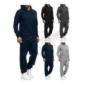 Joggins d'été décontractés grande taille pour hommes, doublure en polaire chaude, ensemble de survêtements de gymnastique en polyester deux pièces, ensemble de jogging pour les sports d'hiver - Product Image 2