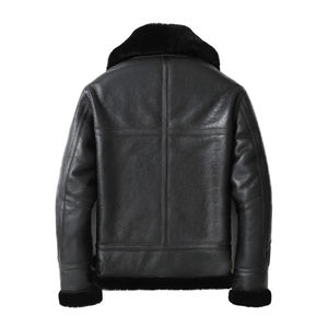 Veste en cuir bomber pour homme en véritable peau de mouton, style streetwear, fermeture éclair sur le devant, logo, taille XS, approvisionnement ODM - Product Image 2