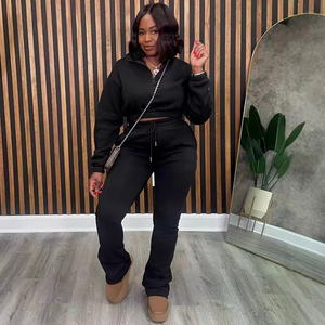 ชุดเซ็ทลำลองสองชิ้นสำหรับผู้หญิง เสื้อแขนยาวทรงสปอร์ต กางเกงวอร์มขายาวระบายอากาศได้ดี เหมาะสำหรับออกกำลังกาย - Product Image 3