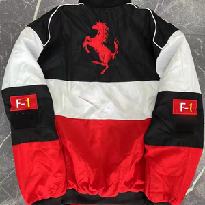 Winter Warm Padded Waterproof Breathable Windproof Embroidery Leather Motorbike <b>Jacket</b> Custom <b>Race</b> <b>Car</b> Formula 1 F1 Plus Size - Product Image 2