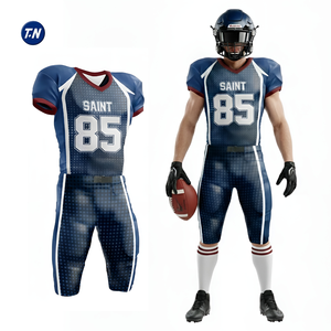 Uniformes de Fútbol Americano Personalizados al por Mayor, Impresos por Transferencia de Calor, Transpirables, Tallas Grandes, Duraderos, de Secado Rápido, 100% Resistentes - Product Image 4