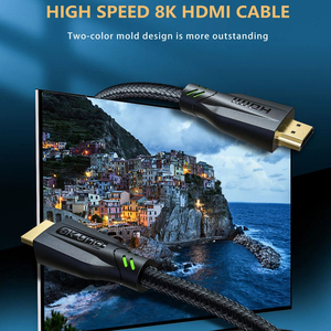 Cable <span class=keywords><strong>HDMI</strong></span> 2.1 de 8K, 48 Gbps, Ultra Alta Velocidad, 8K60Hz, 4K120Hz, 10K HDR, Cable <span class=keywords><strong>HDMI</strong></span> Trenzado de Nailon para PS5, Xbox, Apple TV, Proyector, Monitor - Product Image 2