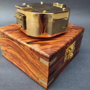Nautical Marine Brass Brunton <b>Compass</b> 3 Inch Engraved Vintage Functional with Wooden Box - Product Image 5