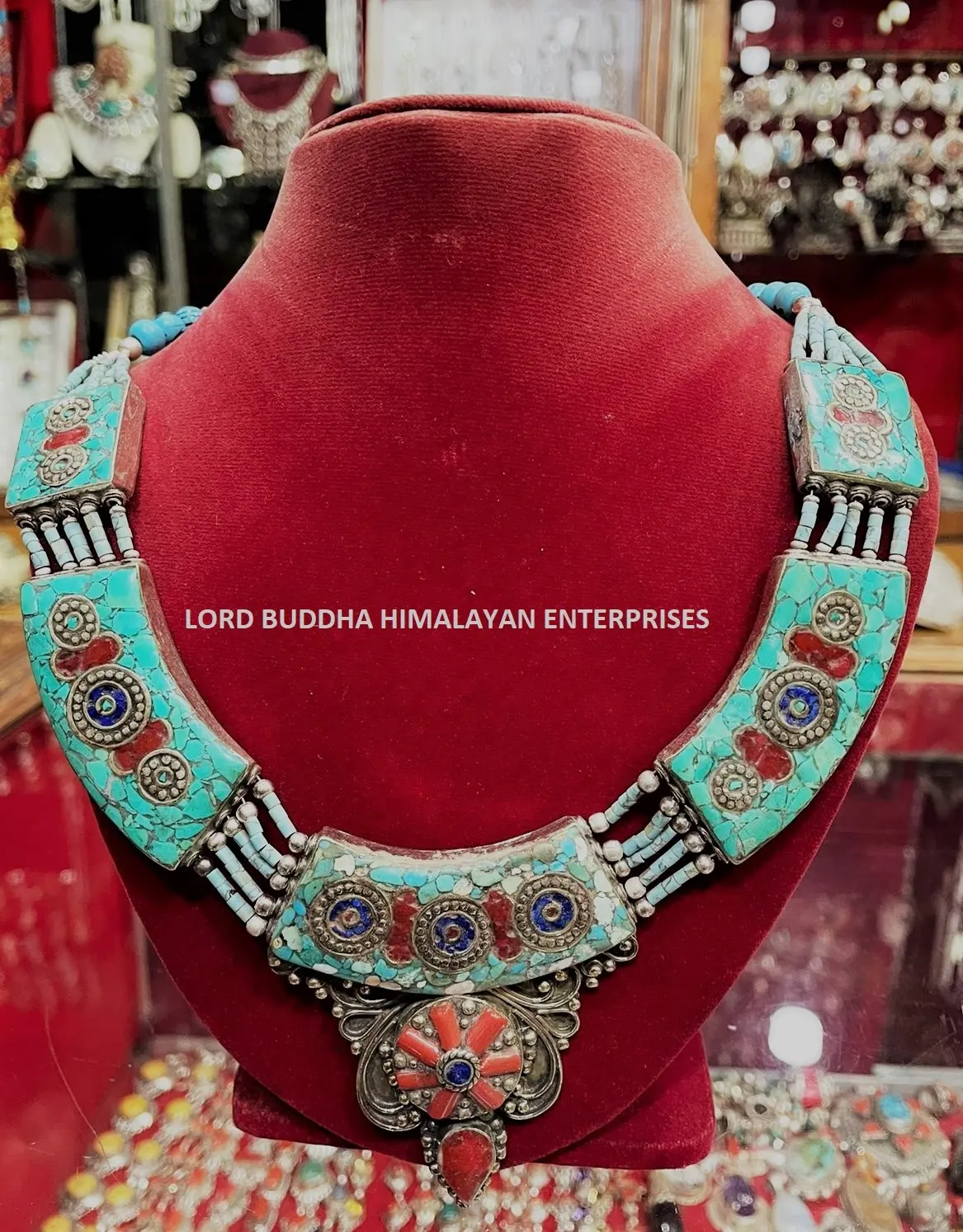Collar de plata de ley, joyería hecha en Nepal