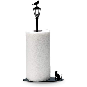 Industrial Black Metal Free Standing Tissue <b>Paper</b> Holder with Decorative Wire Design for <b>Kitchen</b> or Dining Table Decor - Product Image 3