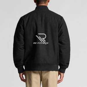Men's Black Varsity Jacket Fleece <b>Material</b> Turn-down Collar Regular Fit Casual Style Front Logo Heat-Transfer Printing - Product Image 1