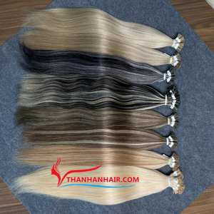 Produit de vente chaud Extensions de cheveux à pointe de kératine Pointe plate Couleur de piano Couleur claire Facile à attacher Cheveux humains vietnamiens - Product Image 4