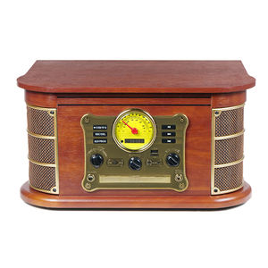 RetroTurntable <span class=keywords><strong>CD</strong></span> Cassette Bluetooth USB SD AM FM Radio Vinyle LP Tourne-disque Avec Haut-parleurs - Product Image 3