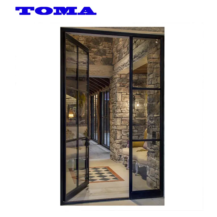 AS2047 TOMA Good Quality Floor-to-ceiling Double Panel Glass Doors interior glass door with high security
