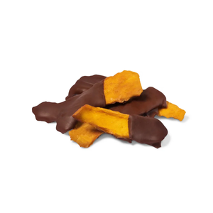 Mangues séchées moelleuses enrobées de chocolat noir, mangues tropicales sucrées et moelleuses, qualité sans fibres, fabrication OEM Vietnam - Product Image 1