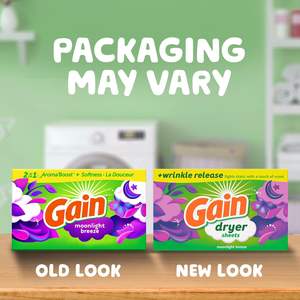 Hojas para secadora Gain Plus Wrinkle Release, aroma Brisa Lunar, 120 unidades, combate la electricidad estática con un toque de fragancia, hojas para lavandería - Product Image 2