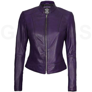 <b>GLOVES</b> City Women's Genuine <b>Leather</b> Biker Jacket Custom Winter Slim Windproof Quick Dry Cowhide <b>Leather</b> Jackets - Product Image 6