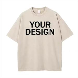 Oversized Short-Sleeved Retro Custom <b>Printed</b> Pattern T-Shirt <b>Neutral</b> Cotton Washed 240 Grams Street Wear for Men - Product Image 4