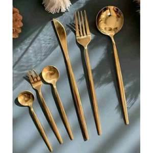 Juego de cubiertos de metal de alta calidad con forma elegante y acabado resistente al óxido para comidas diarias en el hogar de proveedor indio - Product Image 1