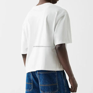 250GSM Camiseta corta de gran tamaño para hombre 100% algodón Boxy Fit Drop Shoulder Diseño de camiseta en caja en blanco del fabricante - Product Image 5