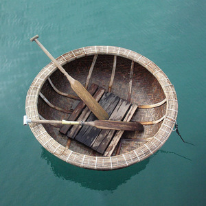 Riverside Resort เรือพายไม้ไผ่ทรงกลมพร้อมไม้พายสำหรับตกปลา - Product Image 2