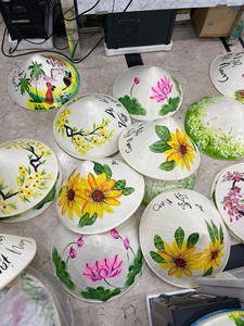 Chapeau de promotion en feuille de palmier en bambou Chapeau conique du Vietnam prêt à expédier Vietnamien-Dessinez selon vos besoins - Product Image 3