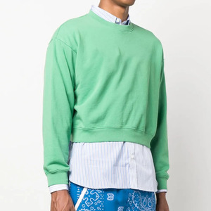 Sweat-shirt à col montant à manches longues pour homme - Teinture unie Logo et couleurs personnalisés Écologique 100% coton - Product Image 4