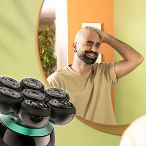 Rasoir électrique flottant à 7 lames, étanche IPX7, autonomie de 60 minutes, nettoyage facile avec base de charge et affichage, pour usage corporel - Product Image 6