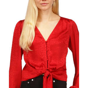 Top con Stampa Animalier Jacquard Rosso per Donna Michael Kors, Taglia Piccola, Abbigliamento Casual - Product Image 2